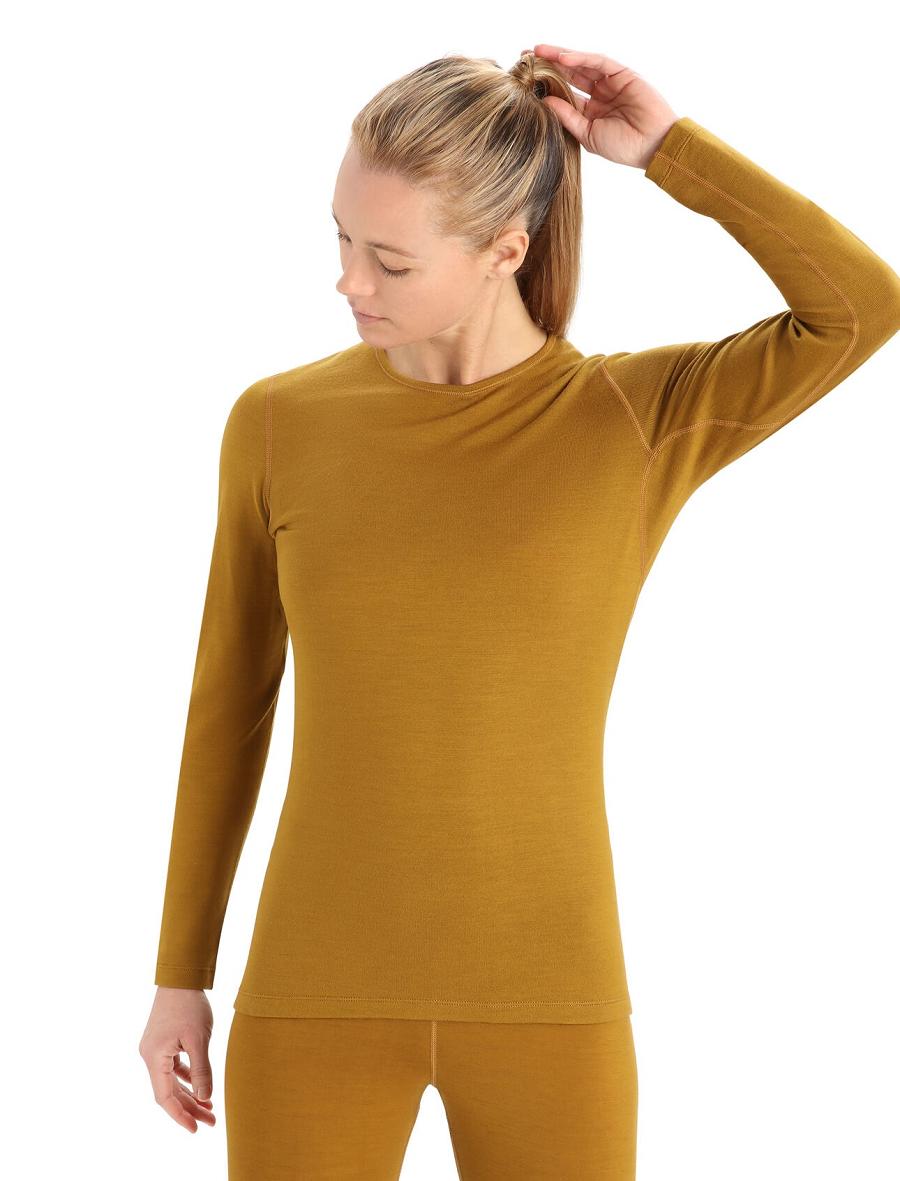 One Piece & Sets Icebreaker Merino 260 Tech Long Sleeve Crewe Thermal Top Damskie Brązowe | PL 1188BEXC